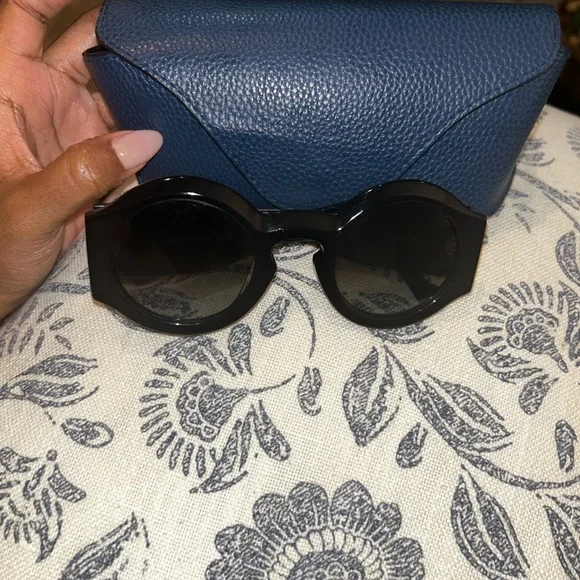 Loewe Black Sunglasses with Blue Leather Case Loewe | Accessories | Loewe Black Sunglasses And Blue Case  main image 2